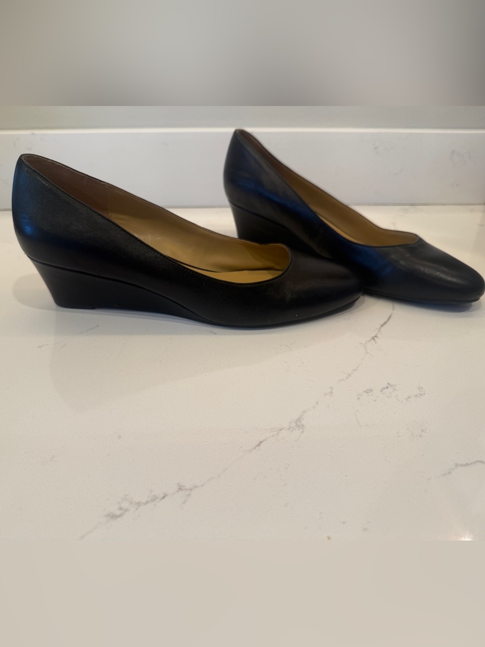 Naturalizer Classic Black Wedge Pumps - Women's Leather Comfort Heels